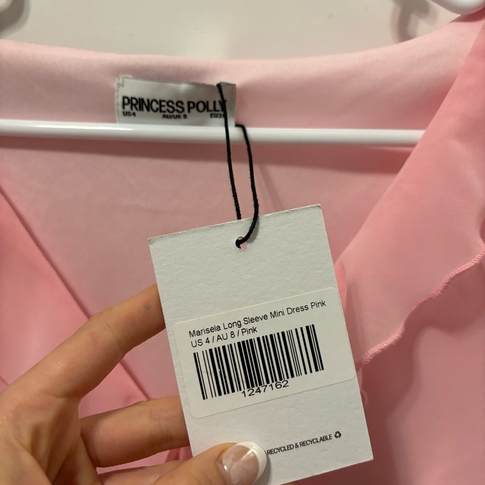 Princess Polly Marisela Long Sleeve Mini Dress Pink NWT - Picture 6 of 11